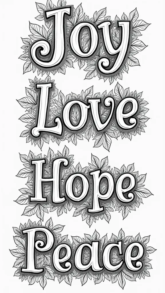 positive word coloring pages